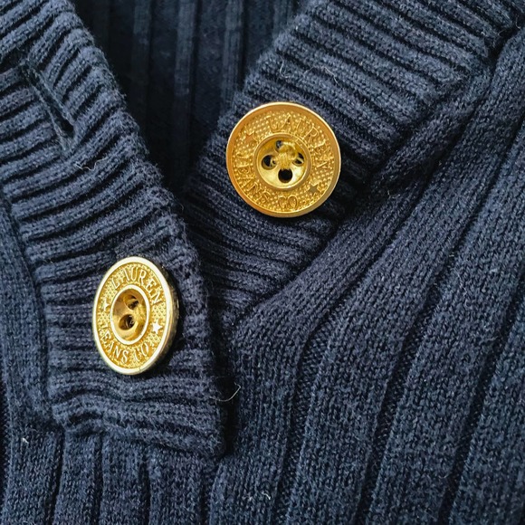 Navy Lauren Jeans Company Fitted Ribbed V Neck Sweater - Picture 4 of 10